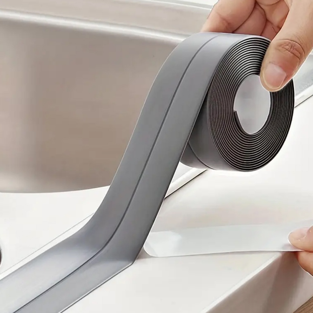เทปสี PVC กันน้ำใช้ปิดร่องขอบอ่าง เทปยางกันน้ำ สติ๊กเกอร์กันน้ำ เทปกาวกันน้ำ ติดขอบอ่าง ชักโครก ใช้งานสะดวกง่าย ห้องน้ำ - รูปที่ 7