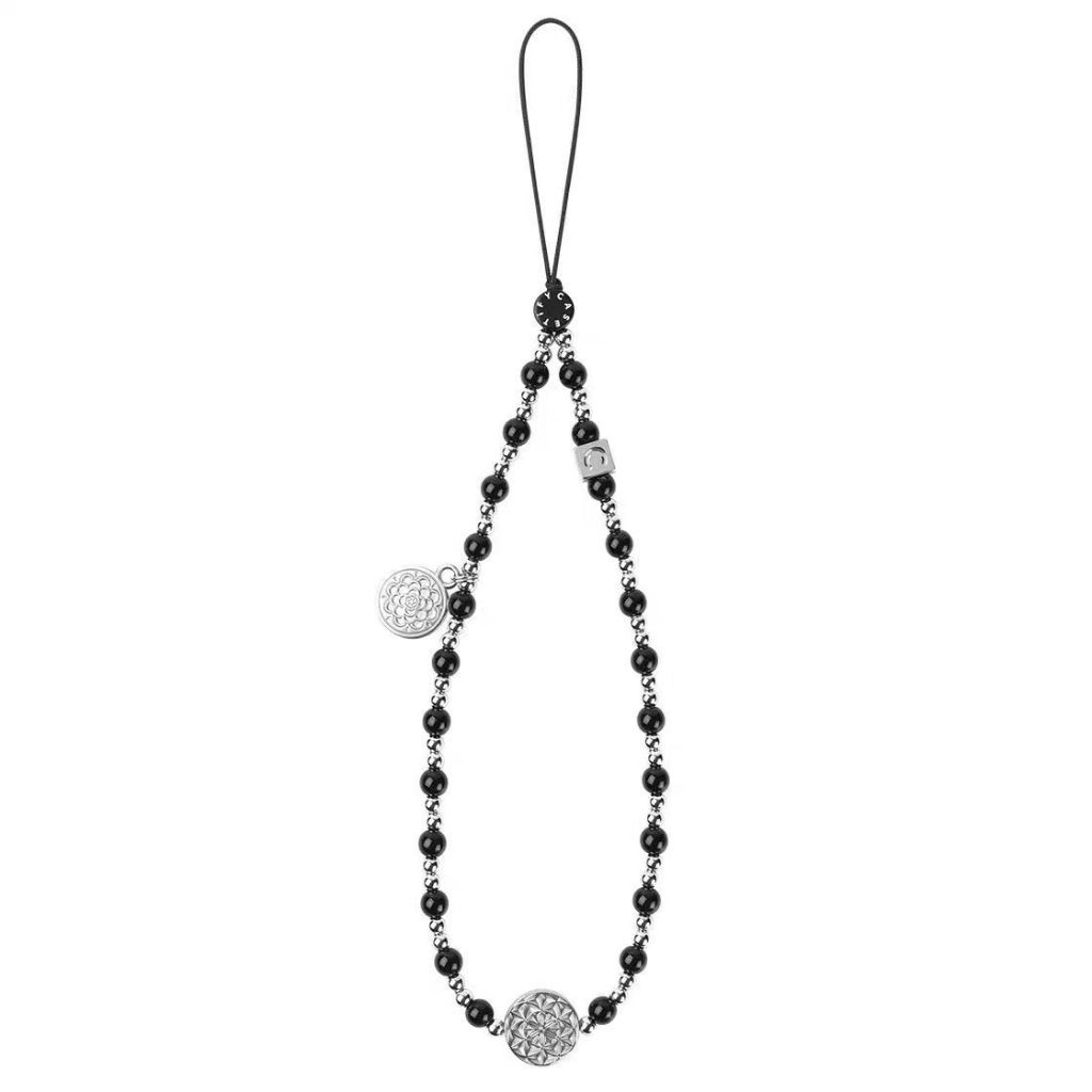 【Ready】CASETiFY Black Agate Beaded Phone Chain Portable Hanging Rope Ins Phone Case Fashion Accessories Chain for Women