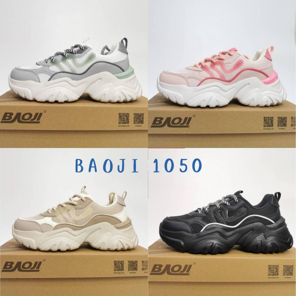 Baoji​ 1050 รองเท้าผ้าใบบาโอจิผู้หญิง เสริมส้น4.5cm รุ่น BJW1050
