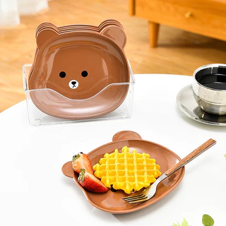 [พร้อมส่ง] จานขนม จานหมี ผิวเรียบ ทำความสะอาดง่าย ไม่เลอะเทอะ