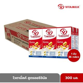 ไวตามิลค์ นมถั่วเหลือง ยูเอชที สูตรออริจินัล 300 มล. ยกลัง36 กล่อง Exp12/68