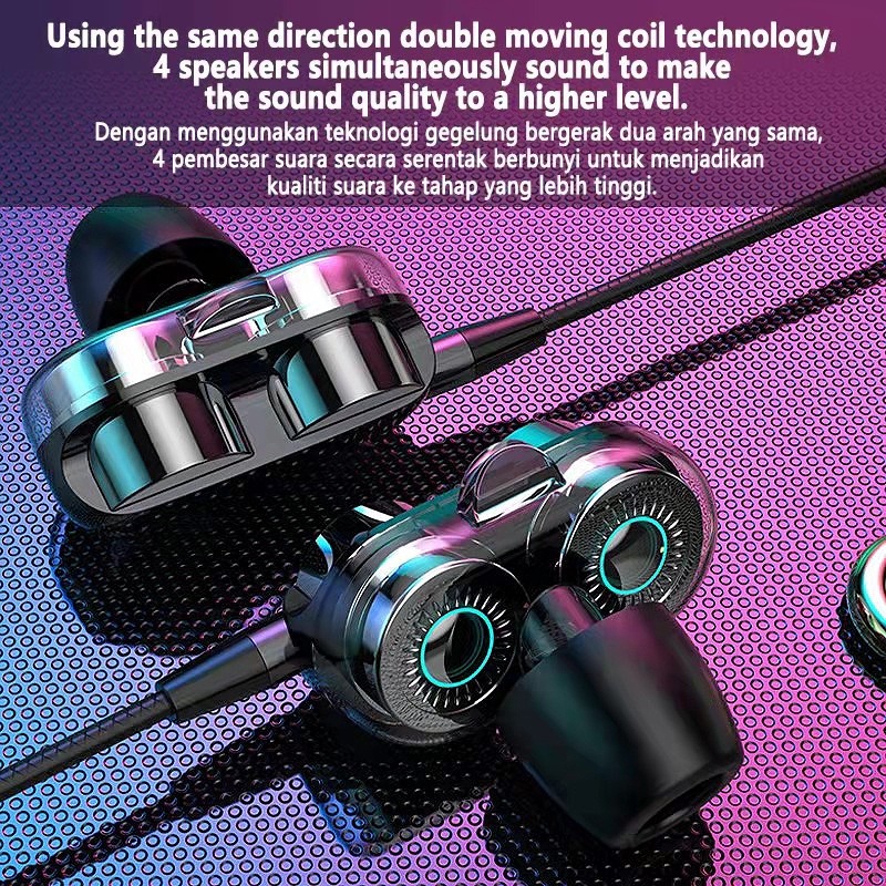 🚚พร้อมส่ง🚚Super หูฟังเบส 9D แบบมีสาย พร้อมไมโครโฟน อินเตอร์เฟซ 3.5 มม. Super Bass 9D Wired Headphones