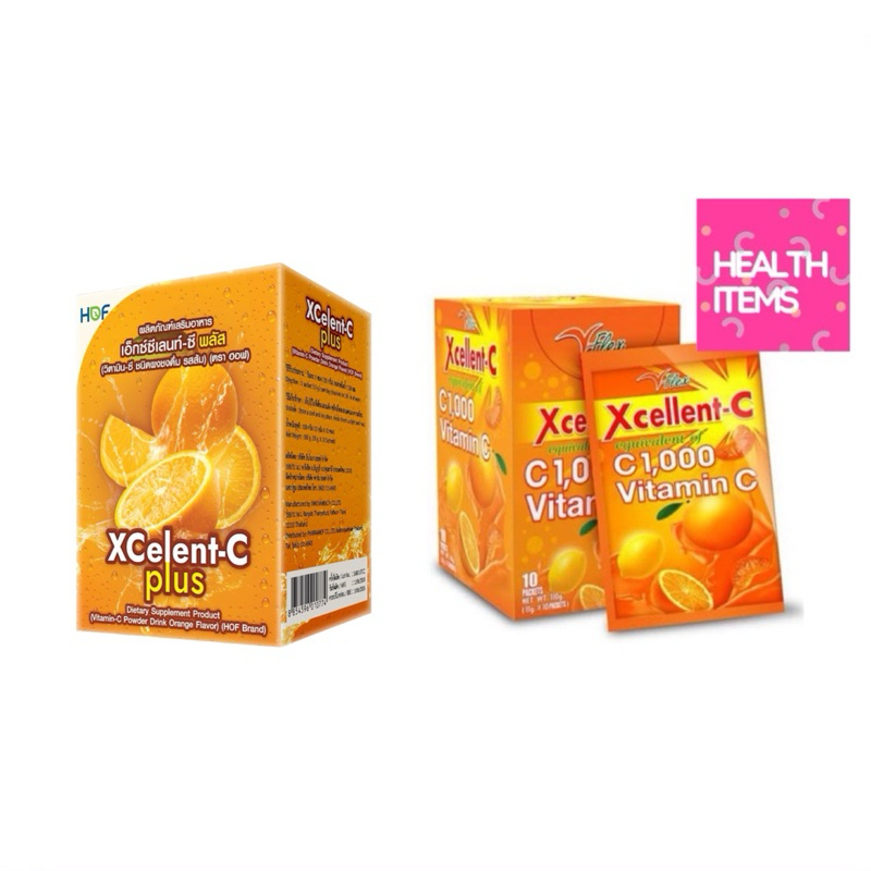 Hof Xcellent-C Vitamic C1000 / Hof Xcelent-C Plus วิตามินซี แบบซองชงดื่ม 10ซอง