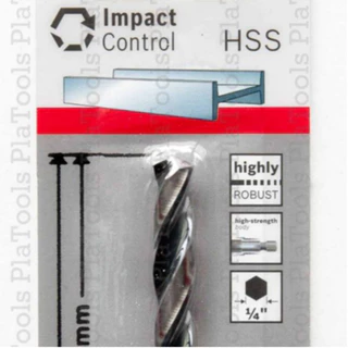 ดอกสว่านเจาะเหล็ก Bosch Impact Control HSS ก้านHEX ขนาด 2- 8มม. (แพ็ค 1 ชิ้น)