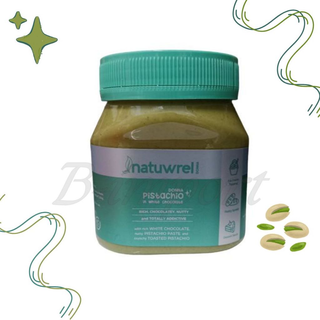 Natuwrel Donna Pistachio Sauce in White Chocolate น้ำหนัก 200 กรัม นำเข้าจากมาเล **อยู่ได้ 3 เดือนหล