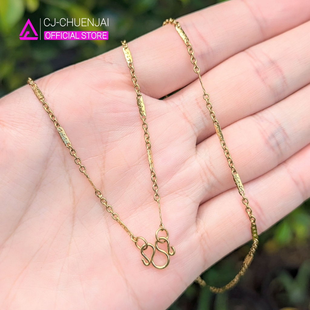 CJ สร้อยคอหรือข้อมือลายโซ่ฝรั่ง สแตนเลสทองเลเซอร์ ไม่ลอกไม่ดำ