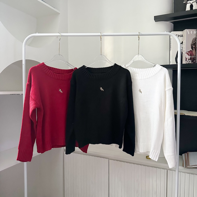 an cadi เสื้อสเวตเตอร์แขนยาวผ้าไหมพรหม 🔥พร้อมส่ง