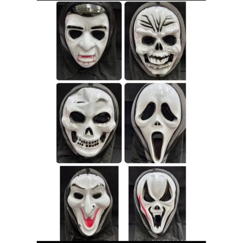 พร้อมส่ง!!! หน้ากากฮาโลวีน หน้ากาก Scream สีขาว แบบสวมหัว สำหรับเทศกาลต่างๆ