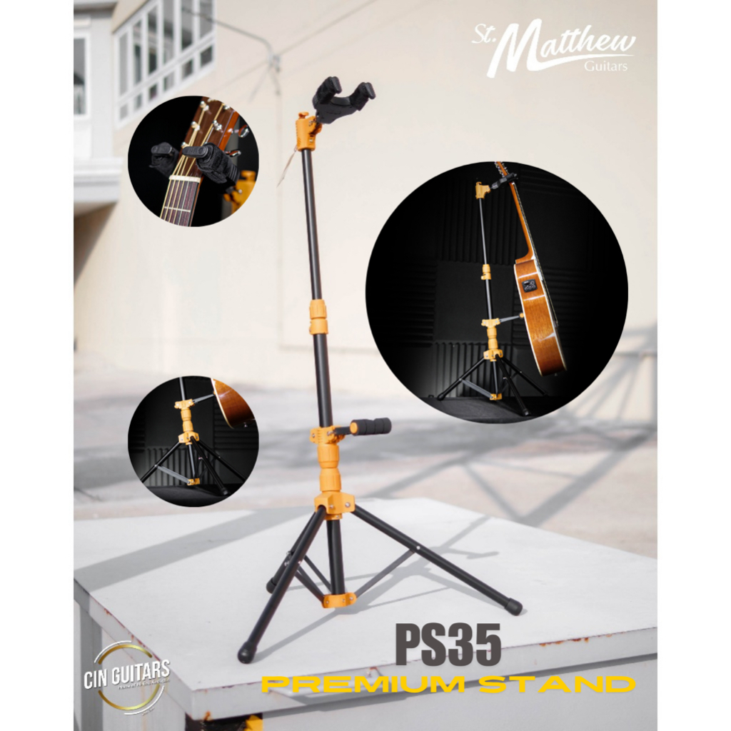 (ส่งฟรี) St.Matthew Premium Stand PS35 ขาตั้งกีตาร์แบบ Head Lock วัสดุ High-Quality Steel