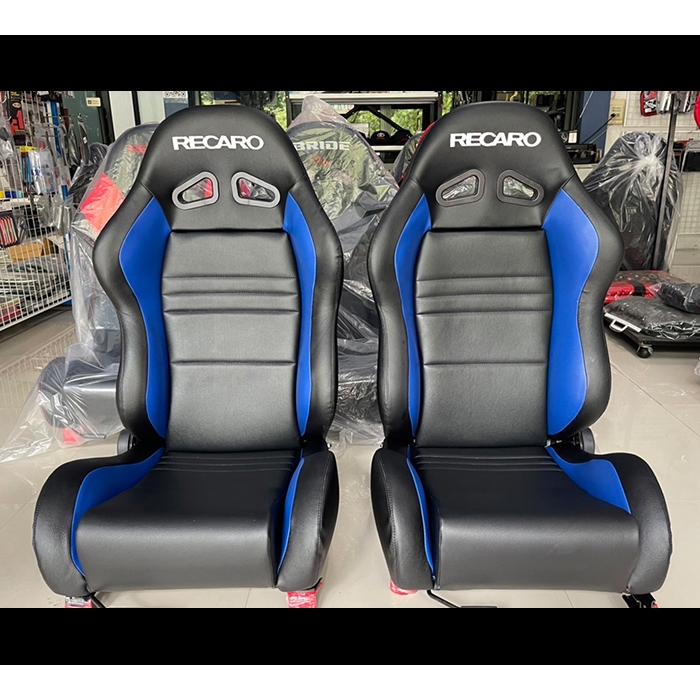 เบาะแต่งรถยนต์ เบาะหนัง Recaro หนังดำคลิบฟ้า แถมขา-รางทั่วไป แปลงใส่ได้ทุกรุ่น พร้อมส่งวันนี้