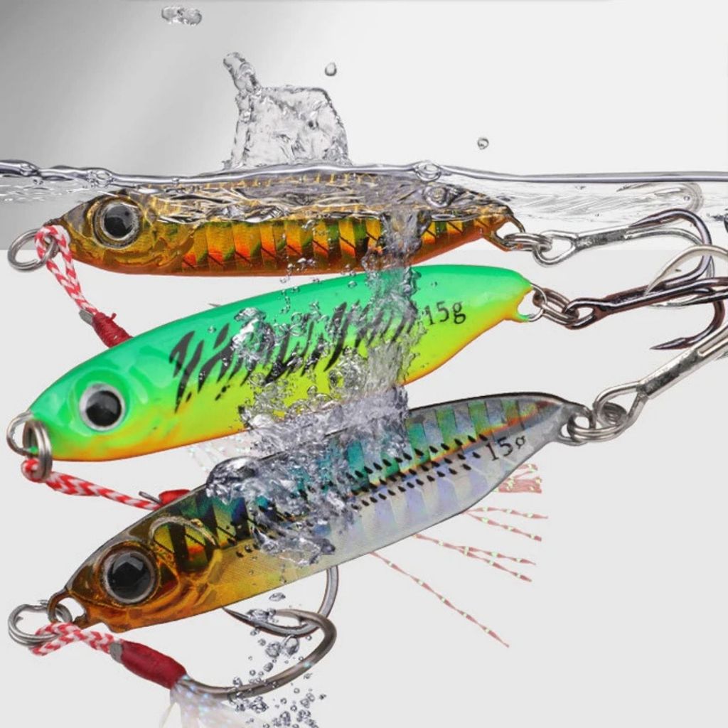 เหยื่อจิ๊ก เหยื่อตกปลา เหยื่อไมโครสะท้อนเเสง น้ำหนัก 7/15/25 กรัม วัสดุเหล็ก ตะขอคาร์บอน เเข็งเเรง คละสี พร้อมส่ง - รูปที่ 3