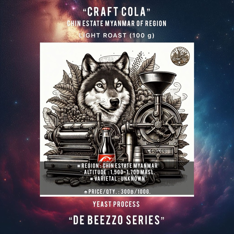 DE BEEZZO COFFEE ROASTER | MYANMAR CRAFT COLA เมล็ดกาแฟคั่วอ่อน 100 g.