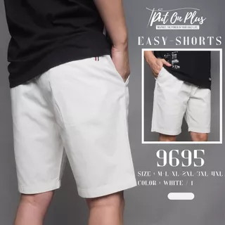 GOODWIN - 9695 EASY SHORTS กางเกงขาสั้น ผู้ชายเอวยืด ผ้าคอตต้อน สีพื้น