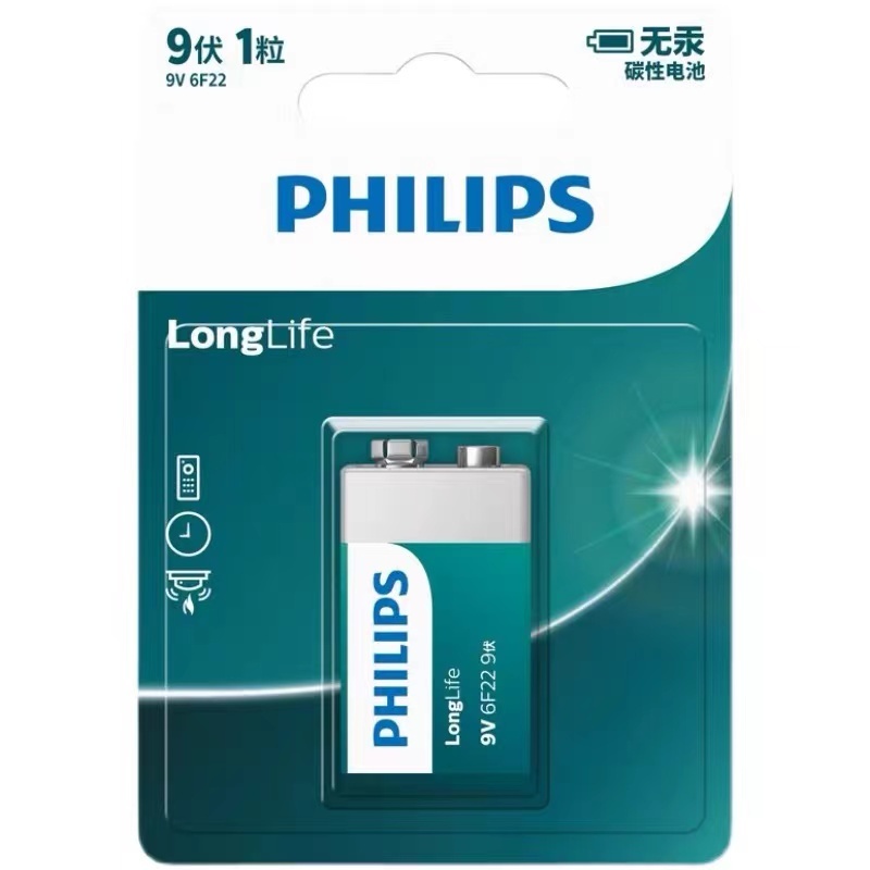 PHILIPS ถ่านไฟฉาย 6F22 9V (1 ก้อน)