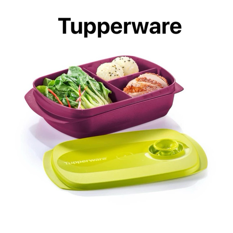 Tupperware รุ่น กล่องข้าว Reheatable Divided Lunch Box (1) 1L (เลือกสี)