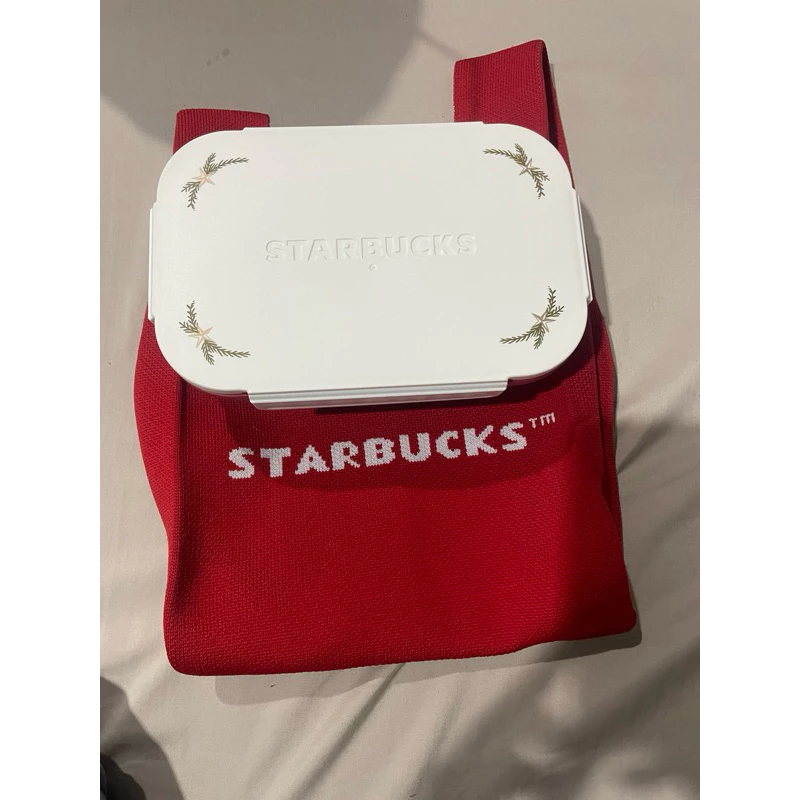 กล่องใส่อาหาร starbuckซิลิโคนของแท้💯 ไม่ผ่านการใช้งาน พับได้ ของใหม่พร้อมถุงผ้าสีแดง. thumbnail 3