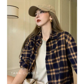 BA020 TARA Shirt เสื้อเชิ้ตแขนยาว ลายสก็อต กระดุมหน้า เนื้อผ้าคอตตอนญี่ปุ่น ผ้าดี ใส่สบาย ไม่ร้อน