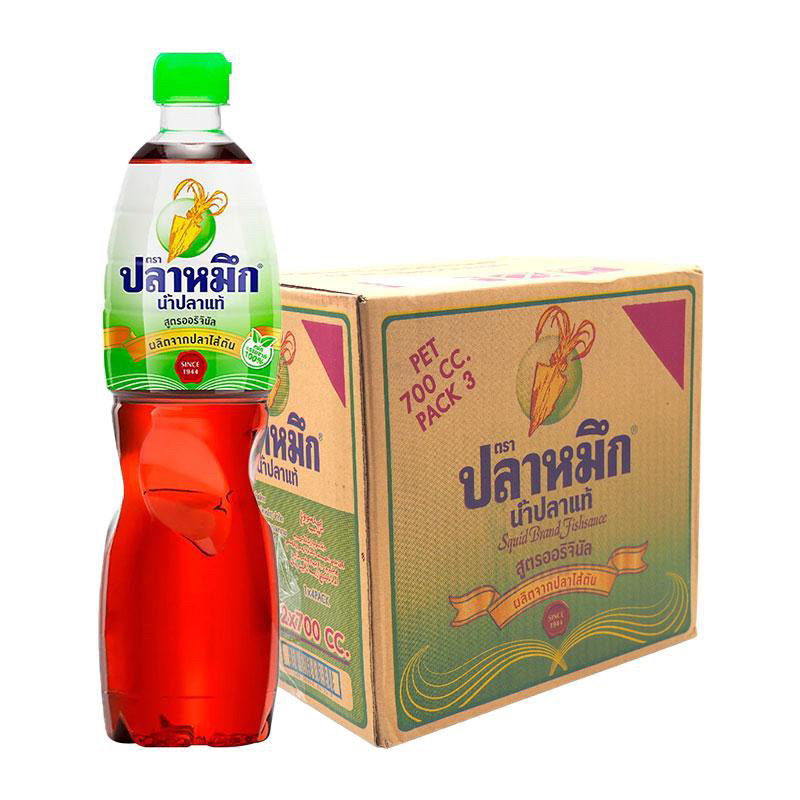 น้ำปลาแท้ ตรา ปลาหมึก (ฉลากเขียว) 700 มล. x 12 ขวด
