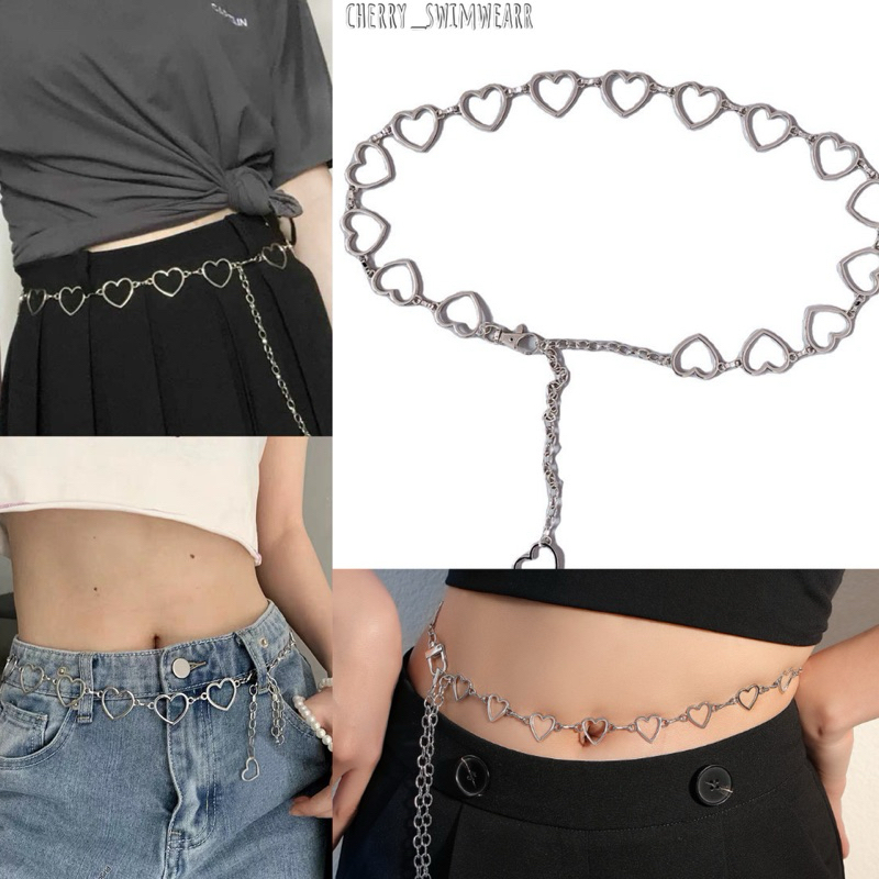 สร้อยคาดเอวรูปหัวใจ เข็มขัดหัวใจ พร้อมส่ง