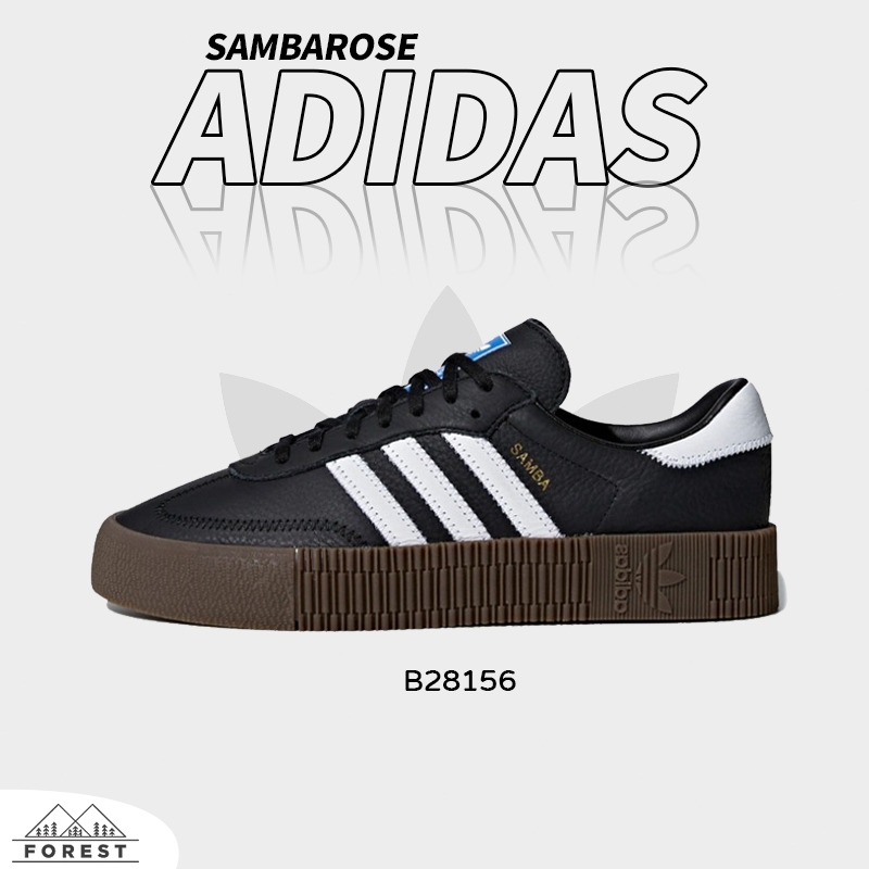 【ของแท้ 100 %】adidas originals Sambarose Black White Gum B28156 น้ำตาลเข้ม SNEAKERS