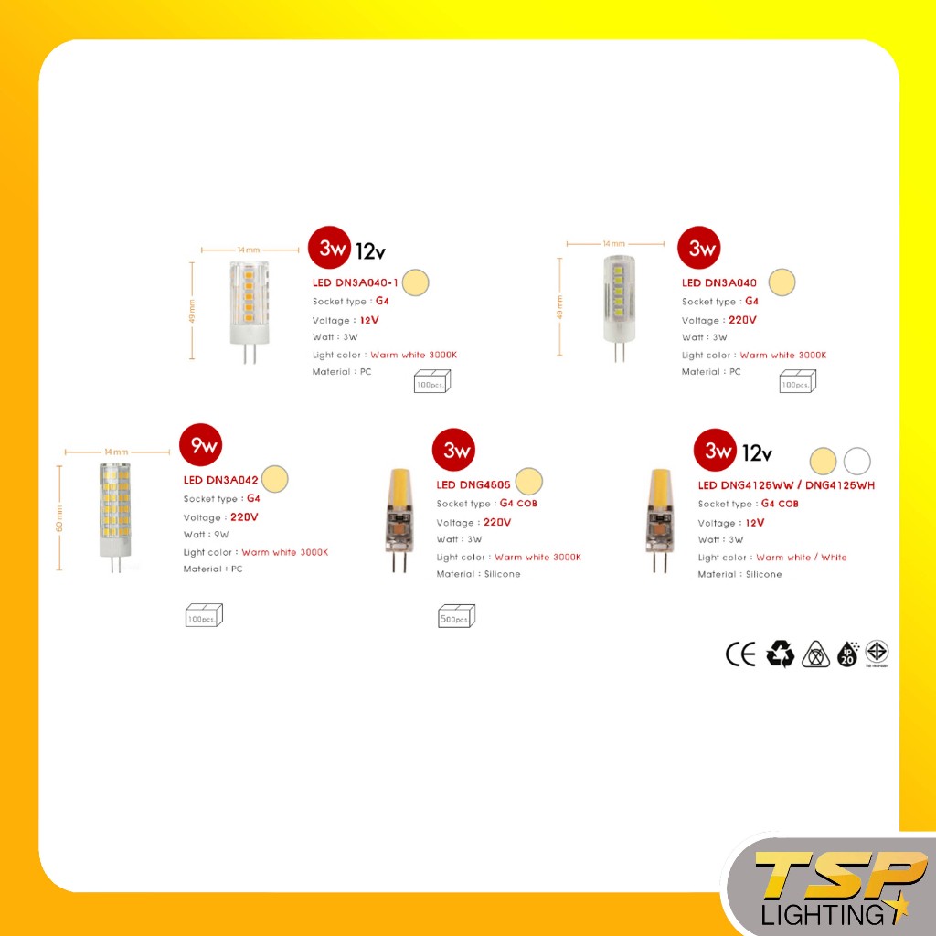 TSP Lighting │ DNER หลอดไฟ LED G14
