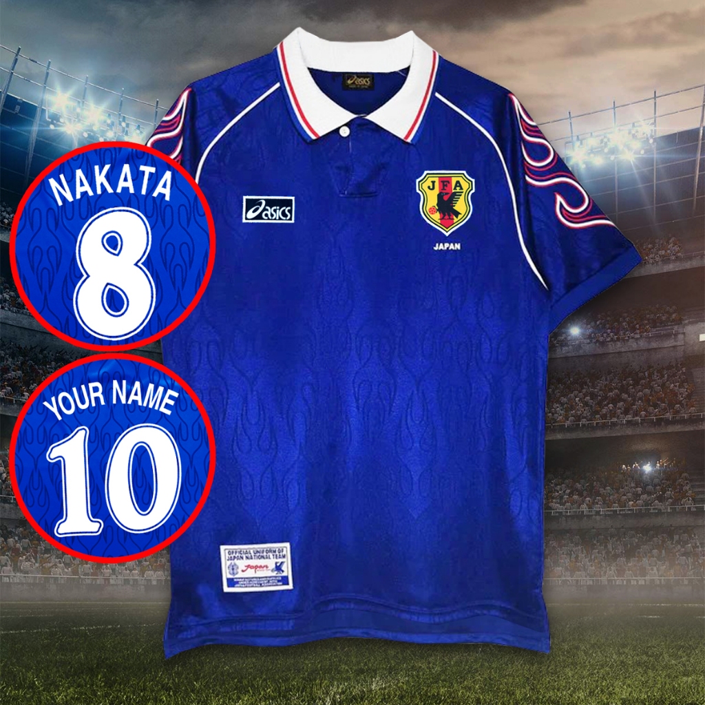 เสื้อฟุตบอลย้อนยุคทีมชาติ ญี่ปุ่น / น้ำเงิน ย้อนยุคปี1998 #RT0001 เกรดแฟนบอล ไซส์เอเชีย S-4XL