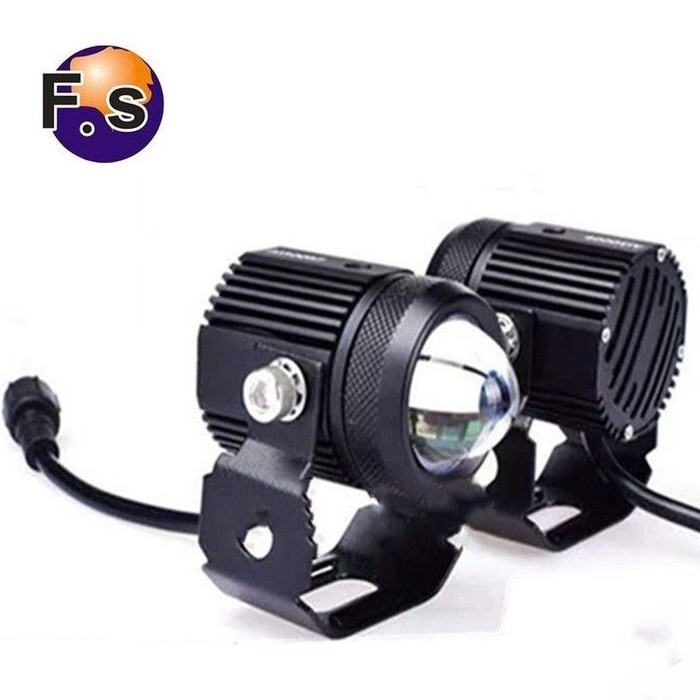 *ไฟหน้ารถ มอเตอร์ไซค์ LED 2 สเต็ป 7D (แสงสีขาว+แสงสีส้ม) 80W DC 12V-24V ไฟสปอร์ตไลท์ ฟช่วยตัดหมอก สว่างมาก