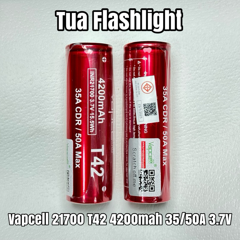 ถ่านชาร์จ Vapcell 21700 T42 4200mah 35A / 50A 3.7V