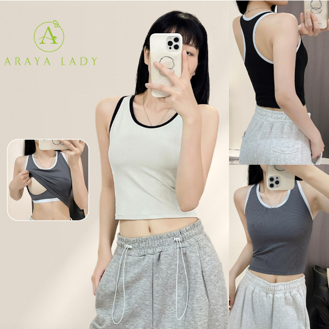 【SALE】Yoga Vest YOGA-655 เสื้อกล้ามมีฟองน้ำ เสื้อบราออกกำลังกาย สปอร์ตบราแบบเสื้อกล้าม