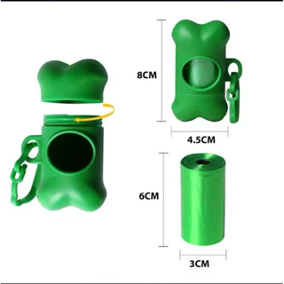 👍กล่องเก็บถุงขยะเก็บอึ แบบพกพา แบบกระดูก มm ราคาถูก มาก สะดวกสุดๆ Poop Trash Bag Holder Dispenser Carrier