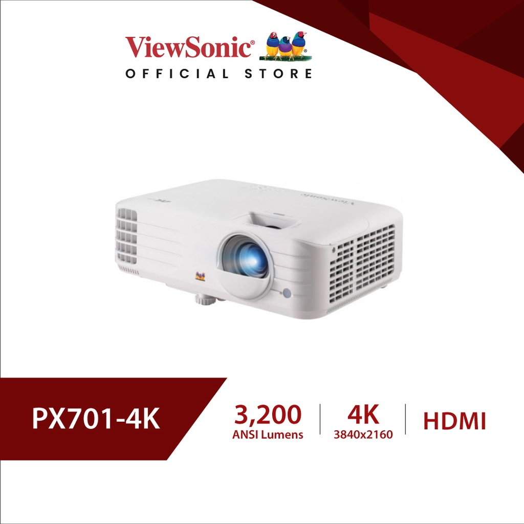 ViewSonic PX701-4K 3,200 ANSI Lumens 4K Home Projector (โปรเจคเตอร์)