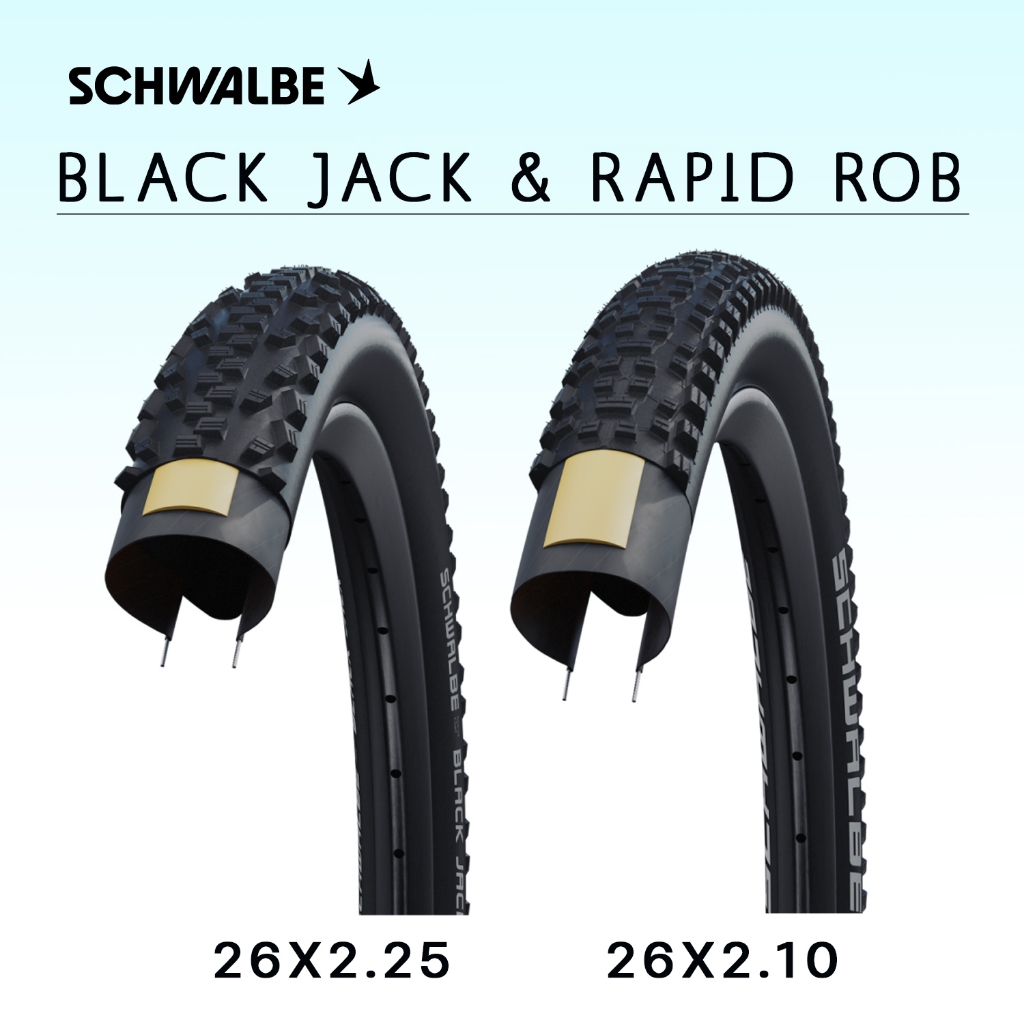 ยางนอก Schwalbe Black Jack 26x2.25 และ RAPID ROB 26x2.10