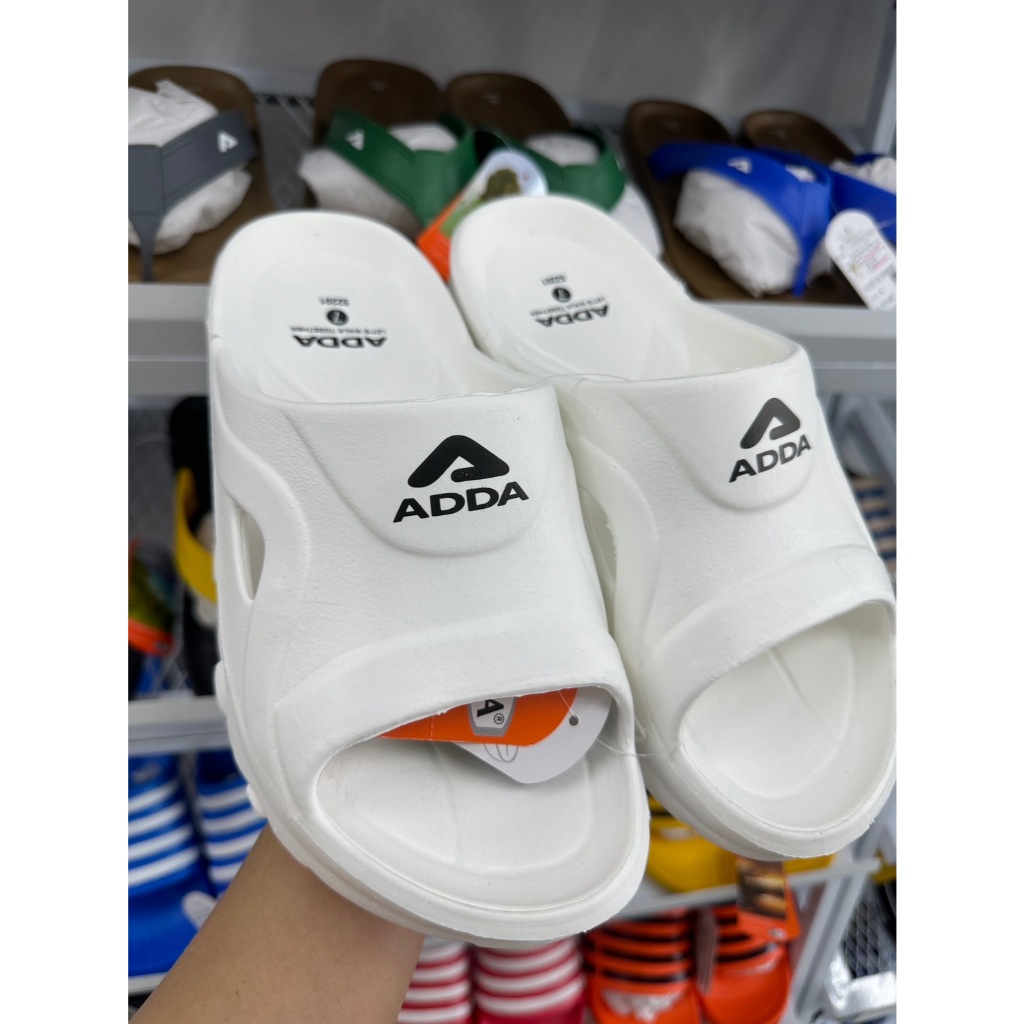 P รองเท้าแตะแบบสวม  ADDA แอดด้า รุ่น 52201  สี ดำ แดง ฟ้า ขาว ส้ม เหลือง เทา  Size 4-10