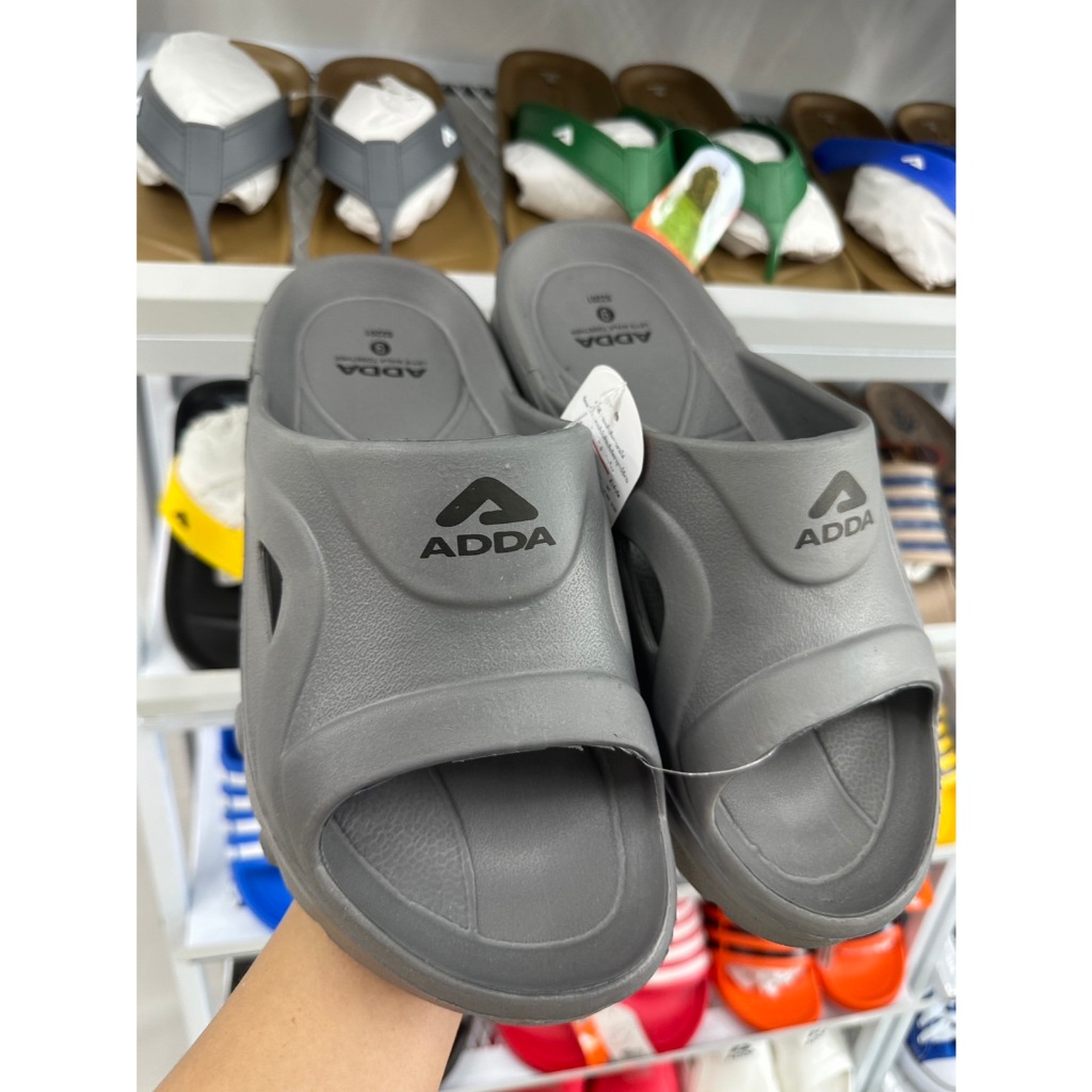 P รองเท้าแตะแบบสวม  ADDA แอดด้า รุ่น 52201  สี ดำ แดง ฟ้า ขาว ส้ม เหลือง เทา  Size 4-10