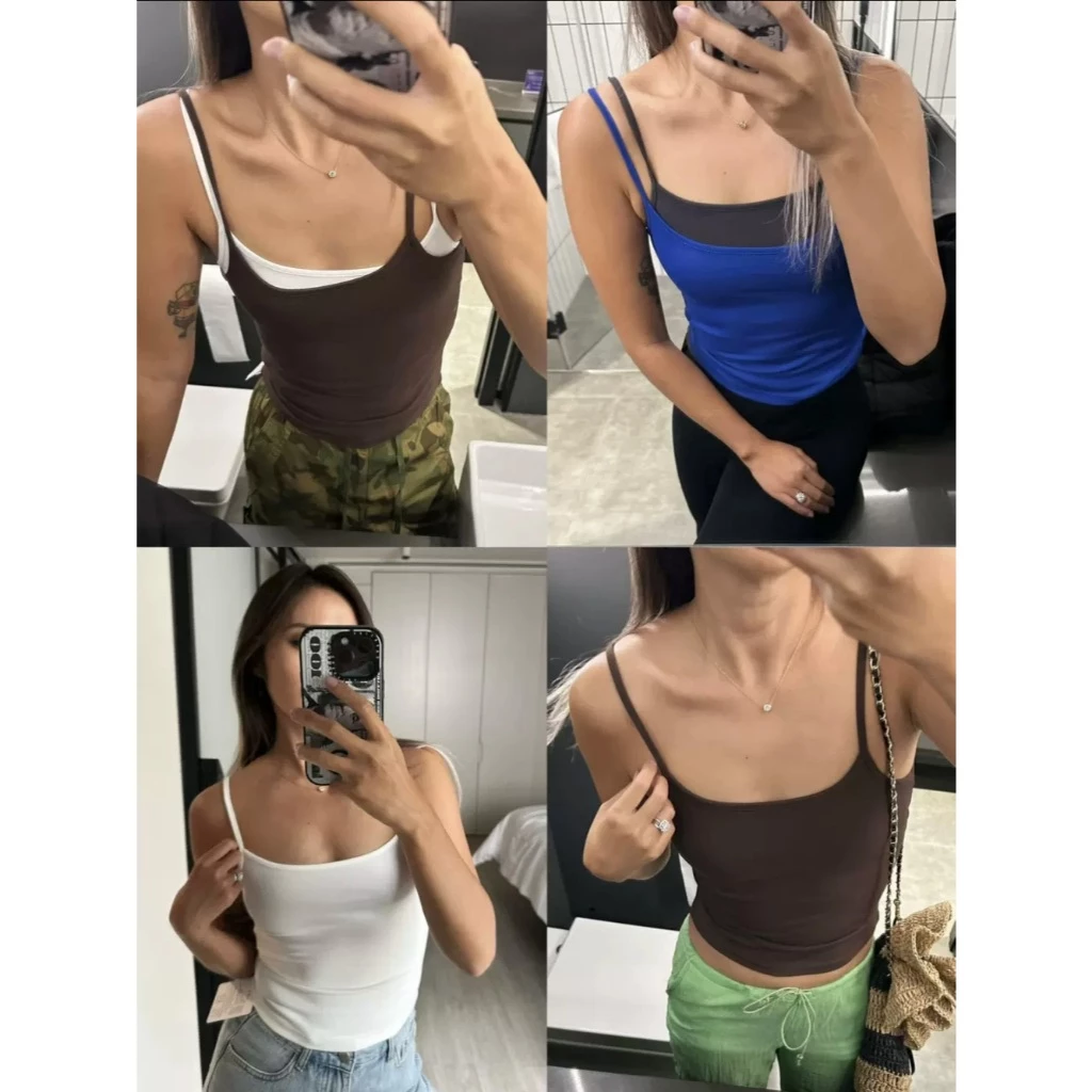 ⚡Gi Basic Tank Top⚡ ครอปสายเดี่ยว กล้ามสายฝอ_Gioia.991 ( #gii519 )