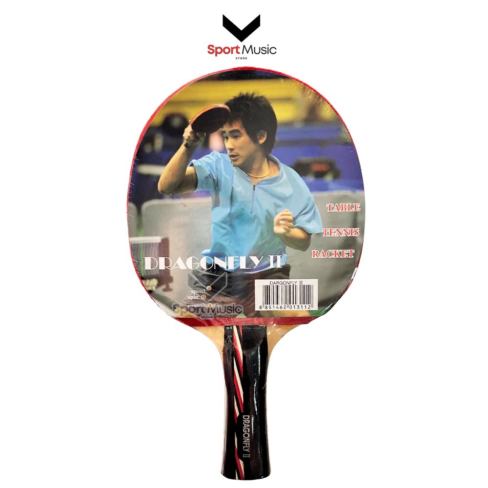 Dragonfly ไม้ปิงปอง รุ่น 2 หนังเรียบแดงดำ