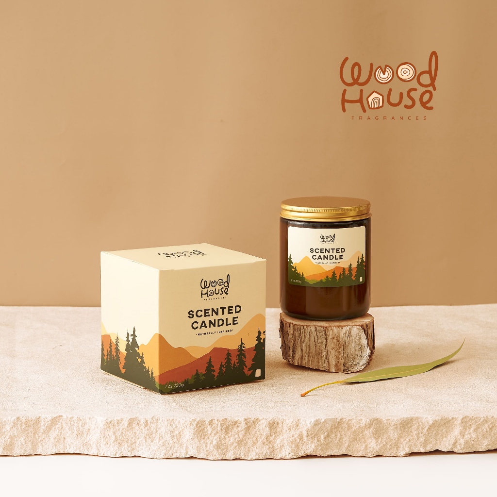 WOODHOUSE | เทียนหอมไขถั่วเหลือง 100% | Scented Candle 200g | กลิ่นธรรมชาติ