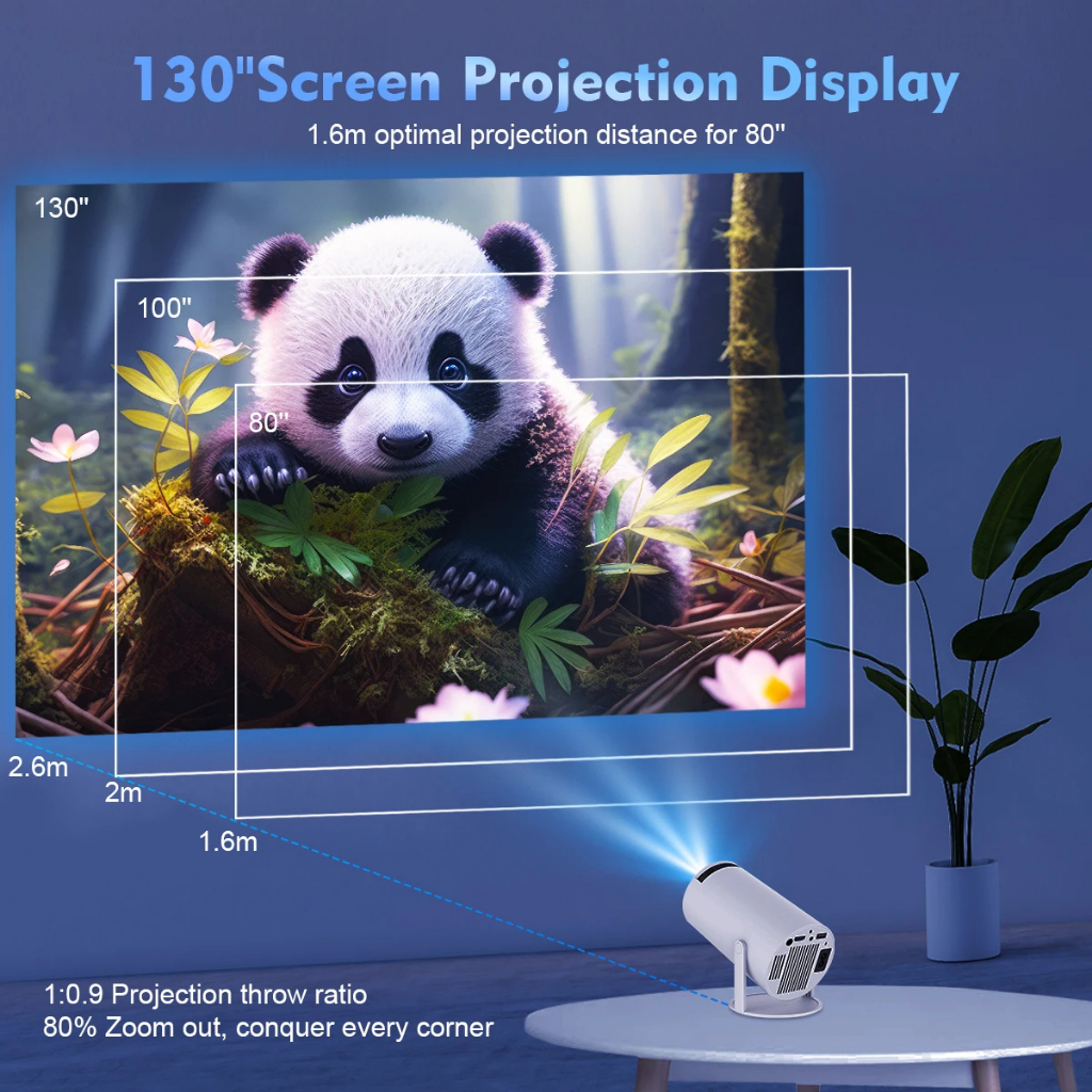 xiaomi โปรเจคเตอร์HY300 Pro 4K iPhone / Android11 projector Dual WiFi6 260 H713 BT5.0 1080P 1280*720Pโฮมเธียเตอร์ ราคา ถูกที่สุด ดีลบีเคเค แกลเลอรีภาพที่ 3