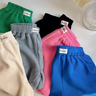 Beryl kids🌸กางเกงขาสั้นเด็กผู้หญิง🎀ลำลองกีฬา งานผ้าร่อง ผ้านิ่ม สีสดใส สไตล์เกาหลี แฟชั่น ฤดูร้อน