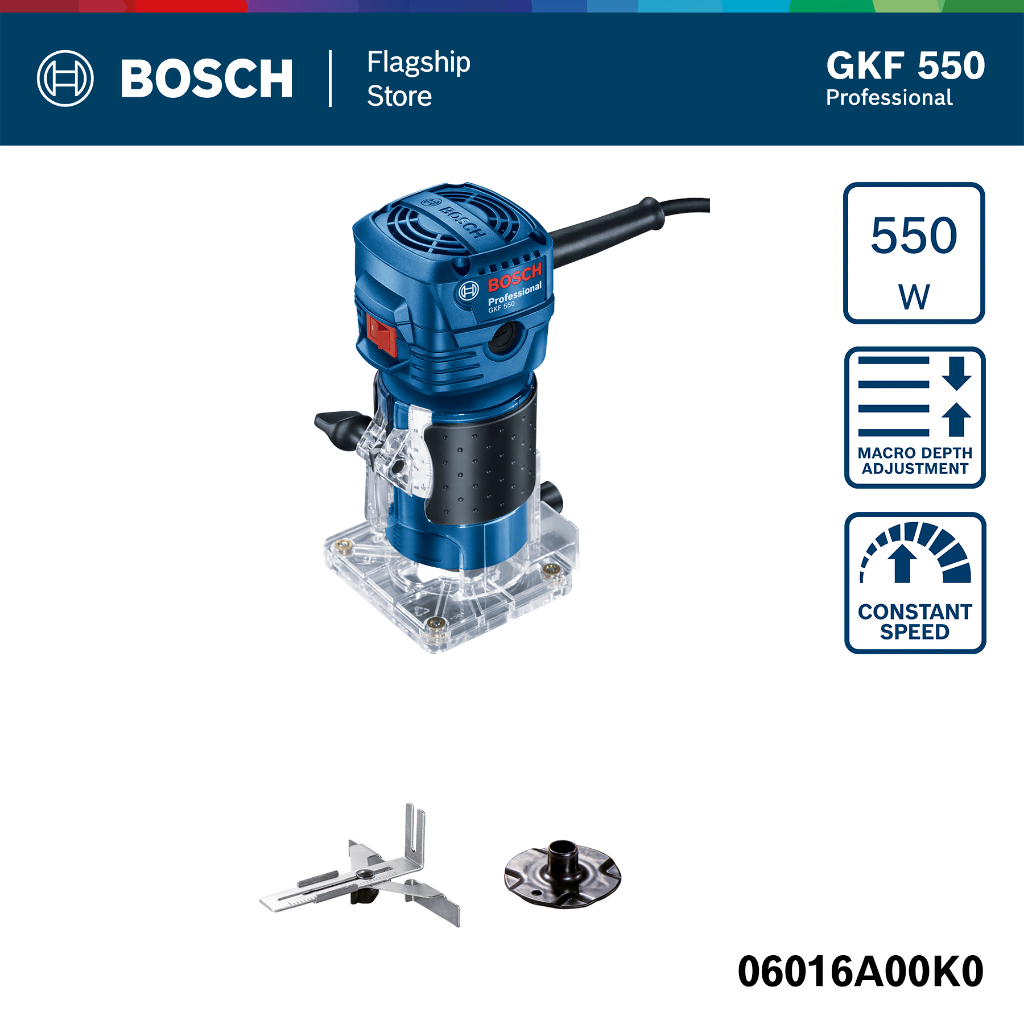 BOSCH เครื่องเซาะร่องไม้ GKF 550 เครื่องเซาะร่องไม้ ประกันนาน 12 เดือน