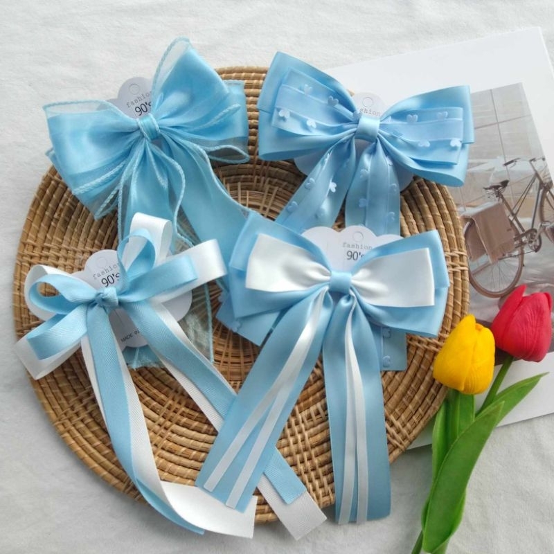 กิ๊บโบว์ใหญ่💙โทนสีฟ้า(ราคา/1ชิเน