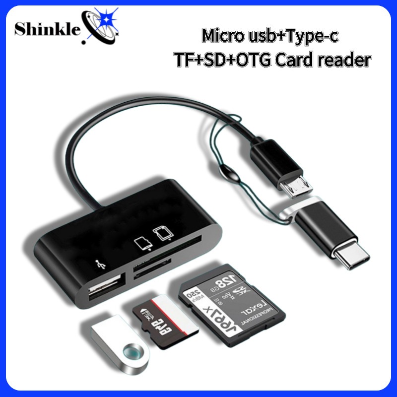 USB3.0 3 IN1 Micro Type-C OTG Universal Expansion Card Reader การ์ดมัลติฟังก์ชั่น TF/SD/U Disk