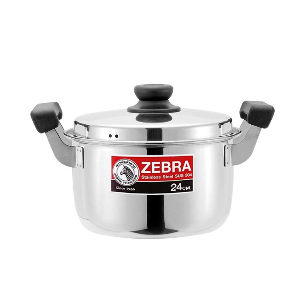 (ใช้กับเตาได้ทุกประเภท) ZEBRA หม้อ หม้อต้ม Carry ตราหัวม้าลาย หม้อหุงต้ม หม้อสแตนเลส รูปที่ 5