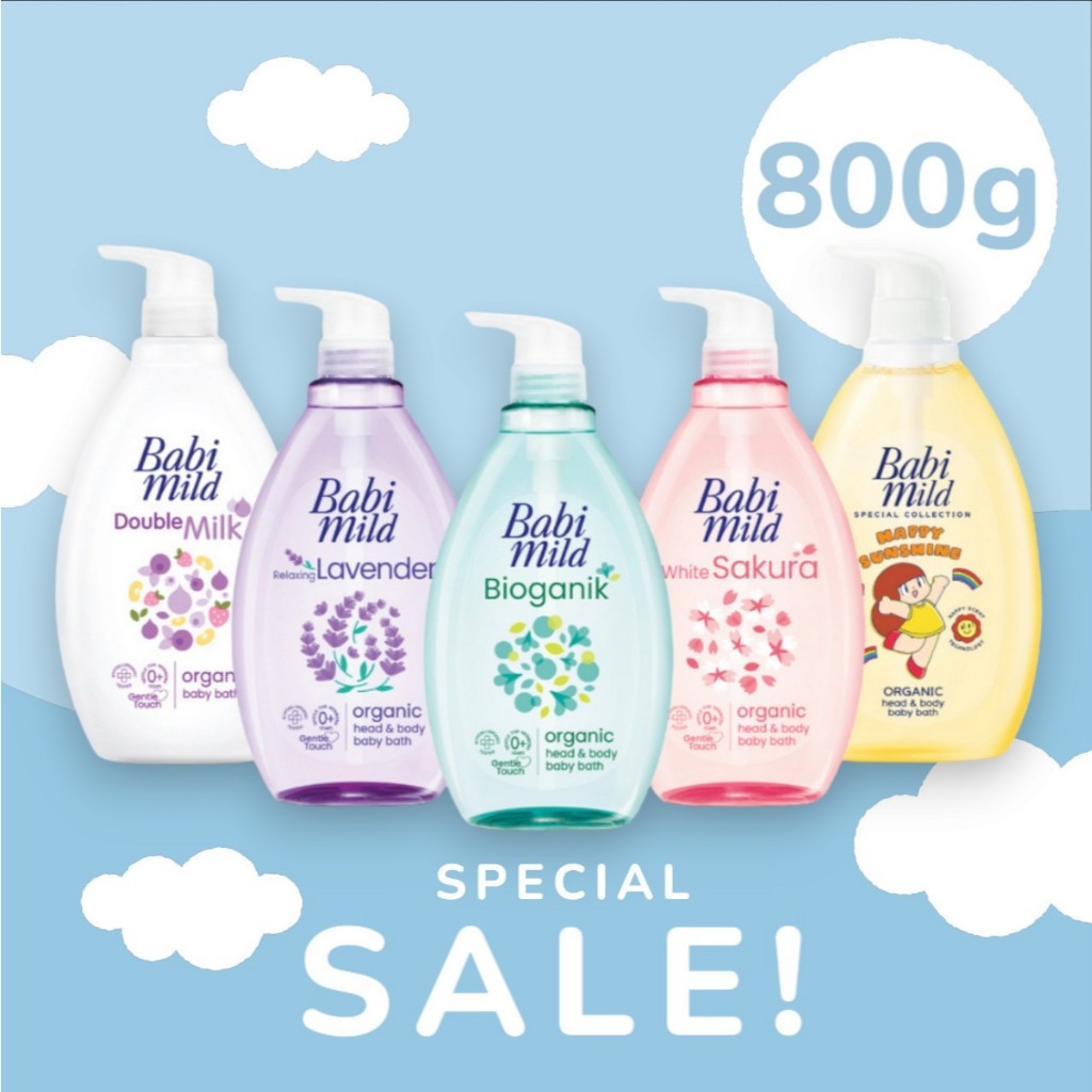 (VDOลด30%)(รุ่นใหม่)สบู่เหลว เบบี้มายด์ อัลตร้ามายด์ เฮดแอนด์บอดี้ Babi Mild Head&Body Baby 800 g