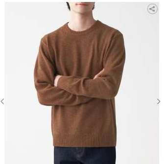 เสื้อไหมพรมผู้ชาย เสื้อไหมพรมคอกลม MUJI : Merino Wool Middle Gauge Crew Neck Sweater #14269558854