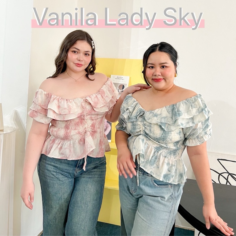 (TGEVQVL ลด 60.-) Lady M | Vanila Lady Sky Plussize เสื้อสม็อครูดหน้า และกางเกงยีนส์ 2 รุ่น สาวอวบใส่สบาย