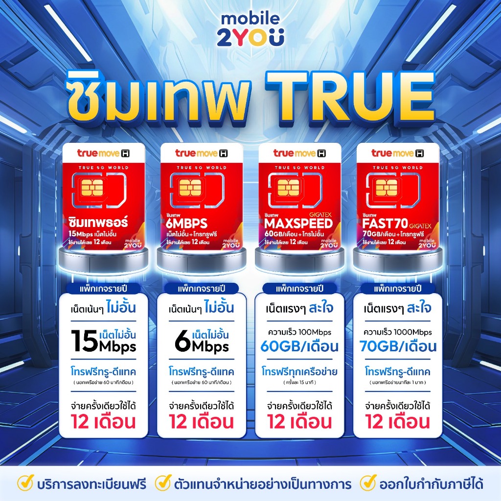 ซิมเทพ ซิมทรู ส่งฟรี thor maxspeed fast70 6mbps ซิมทรู เน็ตไม่อั้น ซิมรายปี เล่นเน็ต ซิมโทรฟรี ไม่ลดสปีด mobile2you