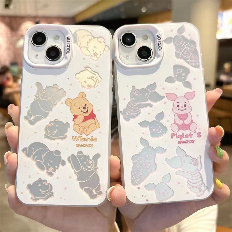 ❤️จัดส่งทันที❤️เคสไอโฟน11 12 13 14 15 16 17 Pro Max Pink Pig Winnie the Pooh Couple Case For iPhone 11,13,14,16PM,15PM