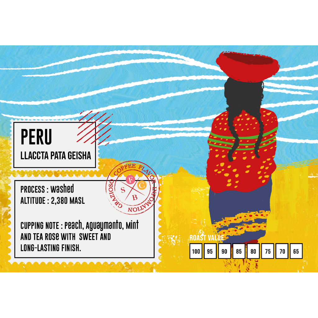 เมล็ดกาแฟคั่ว PERU LLACCTA PATA GEISHA 100กรัม (ก่อนกดสั่งสินค้าให้ลูกค้าแชทสอบถามวันผลิตสินค้าทุกครั้ง)