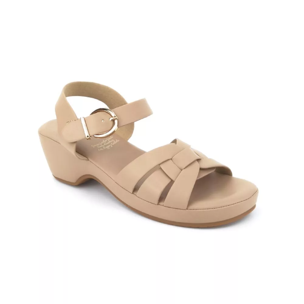 TREND รองเท้าหนัง PU/รองเท้าส้นสูง ส้น 5.6 CM. รุ่น ATHENS สี OVALTINE | รองเท้าส้นสูง ผู้หญิง